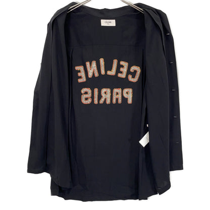 CELINE 思琳 2C84A852C 黑色 后幅Logo短袖衬衫 上衣