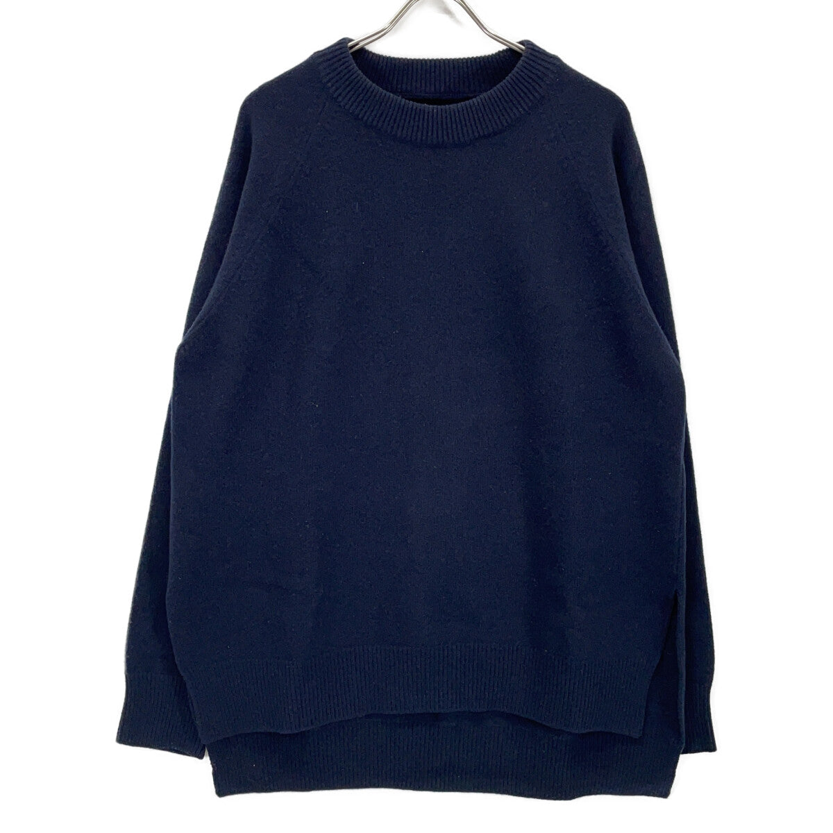 JSMR751001 20AW Dark Navy 100% Wool Slit Oversized Knit Top 29 Men's