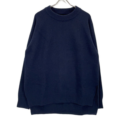 JSMR751001 20AW Dark Navy 100% Wool Slit Oversized Knit Top 29 Men's