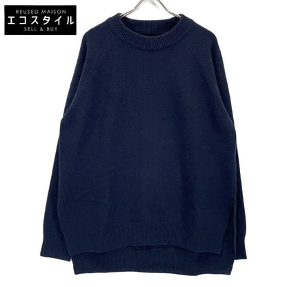 JSMR751001 20AW Dark Navy 100% Wool Slit Oversized Knit Top 29 Men's