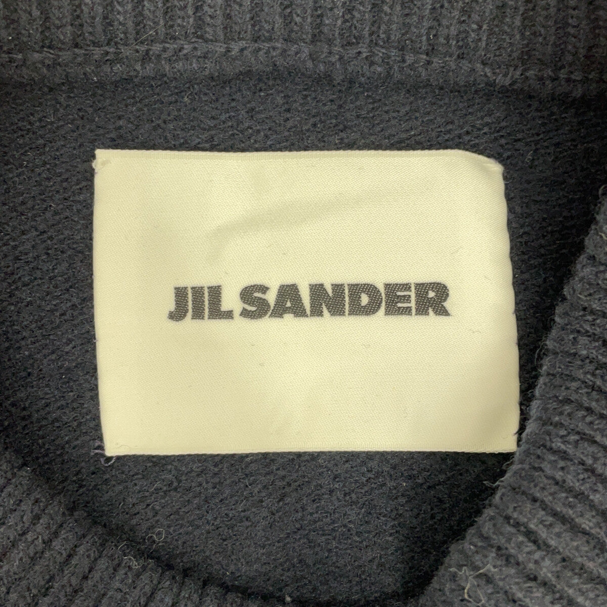 JIL SANDER JSMR751001 2020 Dark Navy 100% Wool Size-Slit Oversized Knit Top