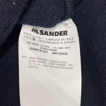 JIL SANDER JSMR751001 2020 Dark Navy 100% Wool Size-Slit Oversized Knit Top