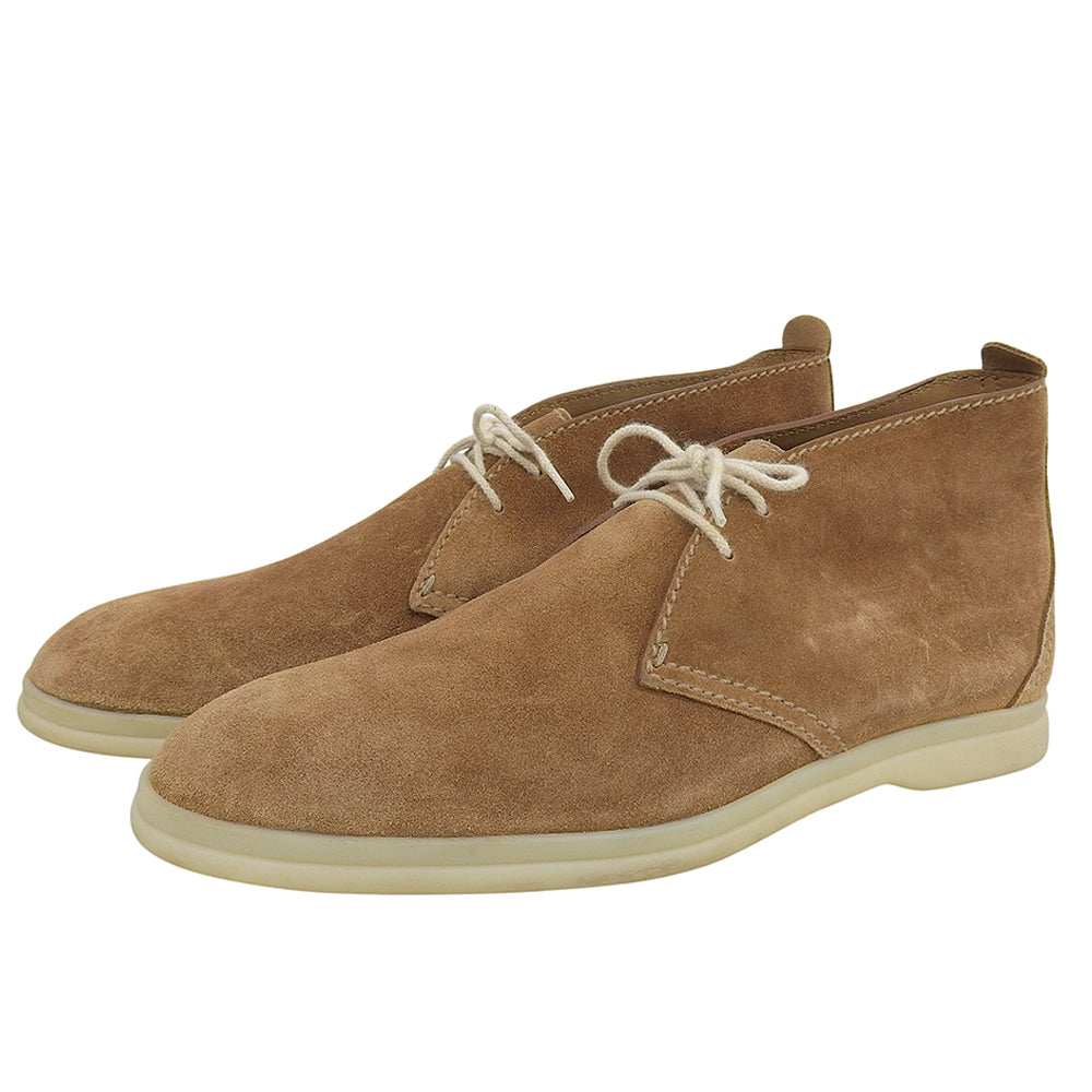Loro Piana ロロピアーナ スエード SOFT WALK チェッカブーツ シューズ メンズ ブラウン 41 シューズ