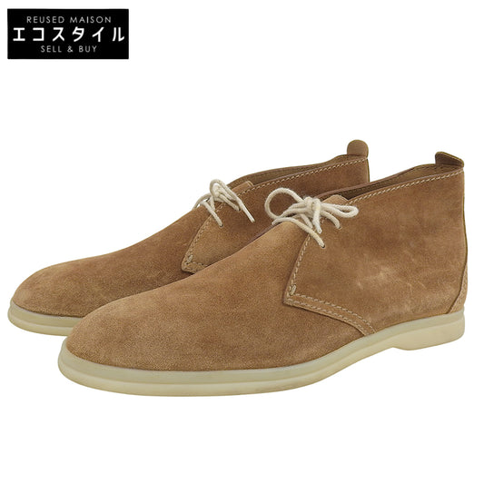Loro Piana ロロピアーナ スエード SOFT WALK チェッカブーツ シューズ メンズ ブラウン 41 シューズ 41