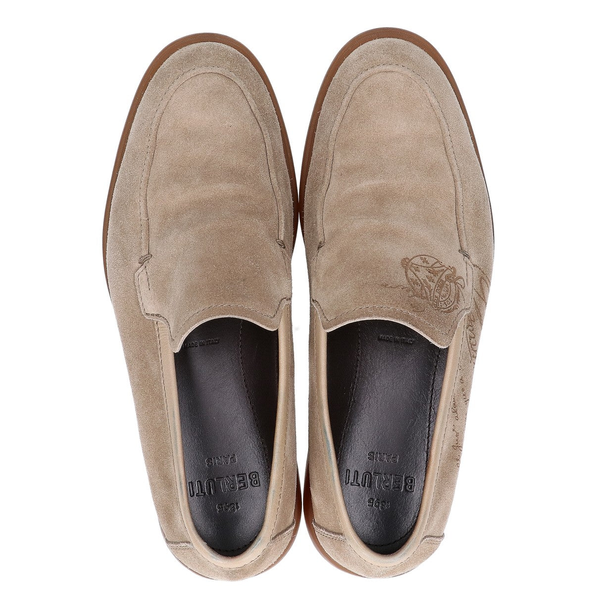 berluti ベルルッティ スエード カリグラフィー スクリプト ローファー スニーカー シューズ メンズ ベージュ 7 シューズ 7