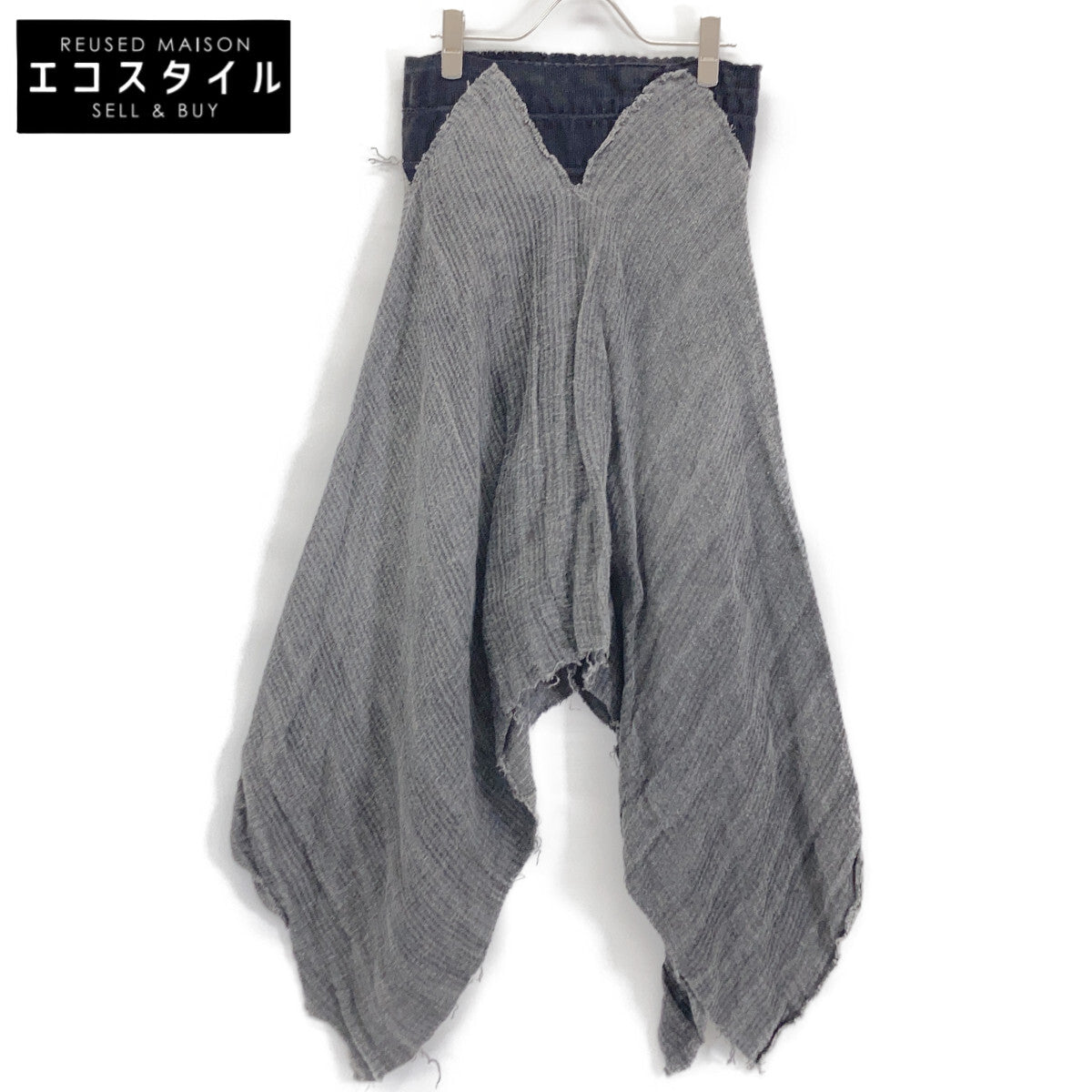 m.a+ Grey x Black Docking Cut-Off Skirt