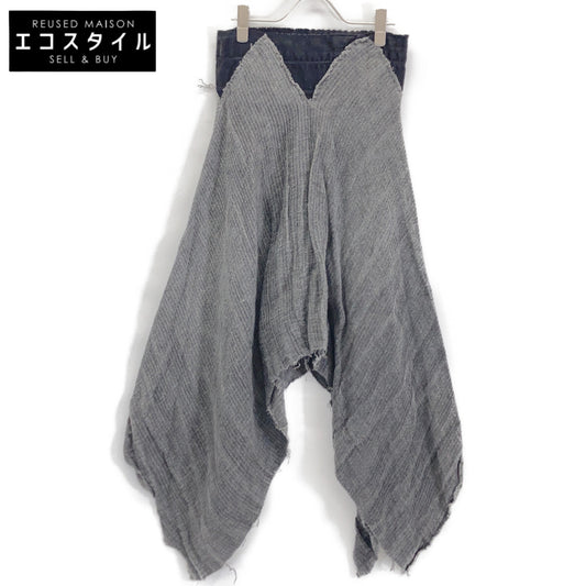 m.a+ Grey x Black Docking Cut-Off Skirt