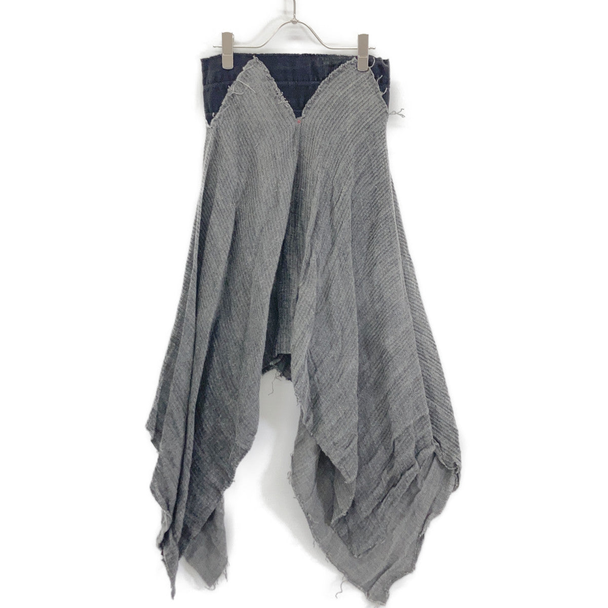 m.a+ Grey x Black Docking Cut-Off Skirt