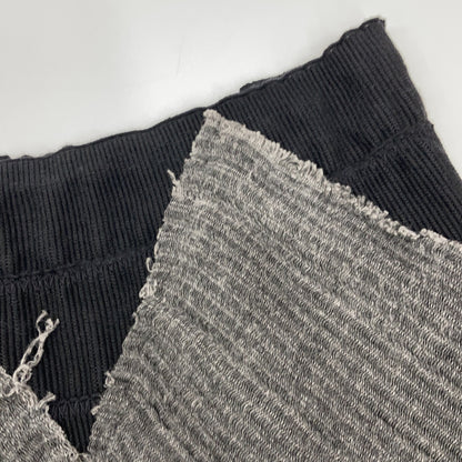 m.a+ Grey x Black Docking Cut-Off Skirt