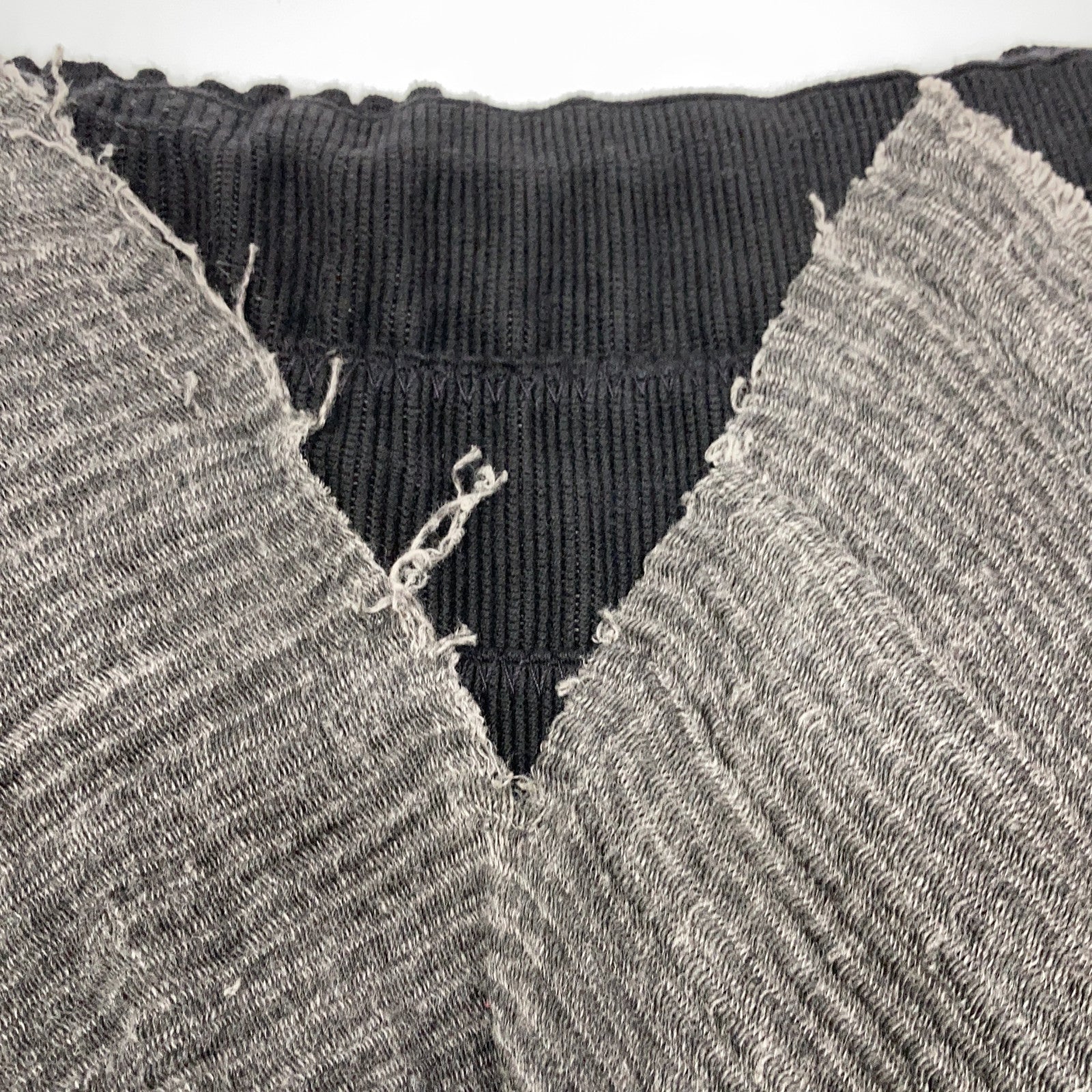 m.a+ Grey x Black Docking Cut-Off Skirt