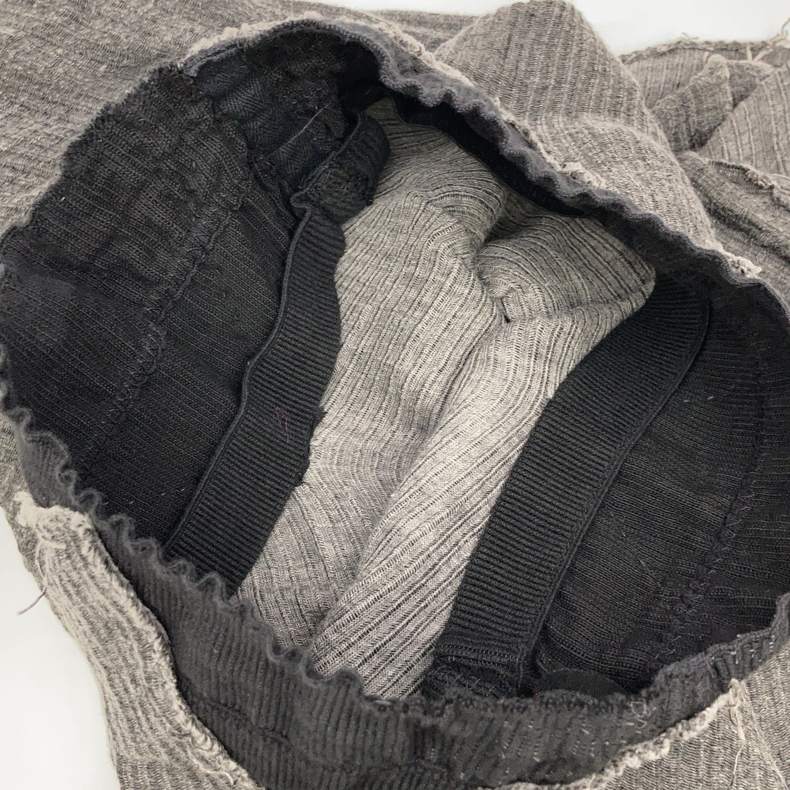 m.a+ Grey x Black Docking Cut-Off Skirt
