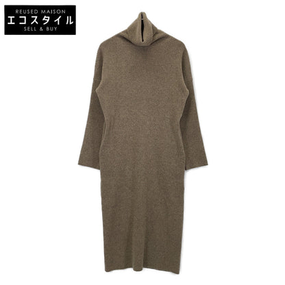 Deuxieme Classe ドゥーズィエムクラス 20-040-500-7010 ブラウン ウール タートルネック ロングスリーブリブニットワンピース ワンピース