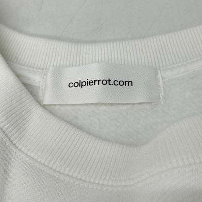 col pierrot コルピエロ 1165-2 ホワイト コットン 素材切り替え クルーネックスウェットプルオーバー トップス
