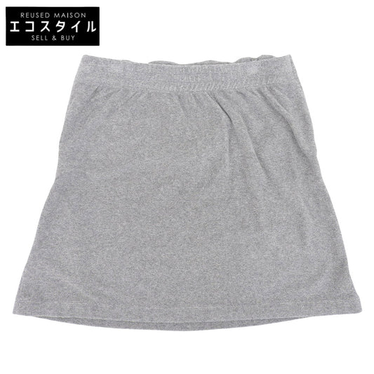 Cotton blend pile mini skirt, women's, gray, 25-090-570-0035, 2025 collection, Skirt - Women's