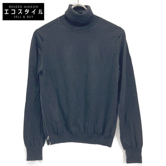 Maison Margiela メゾンマルジェラ SI0HA0006 ブラック 18ゲージメリノウール ワークインプログレス タートルネックニットソー トップス