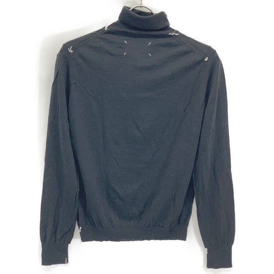 Maison Margiela メゾンマルジェラ SI0HA0006 ブラック 18ゲージメリノウール ワークインプログレス タートルネックニットソー トップス