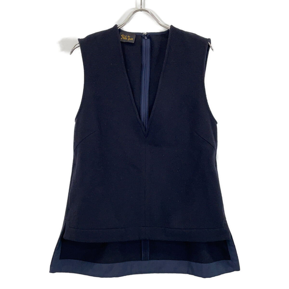 Pale Jute [Excellent condition/24AW] PJ-2024AW-02 Wool Back Zip V-Neck Vest
