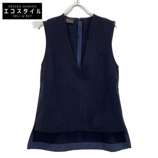 Pale Jute [Excellent condition/24AW] PJ-2024AW-02 Wool Back Zip V-Neck Vest