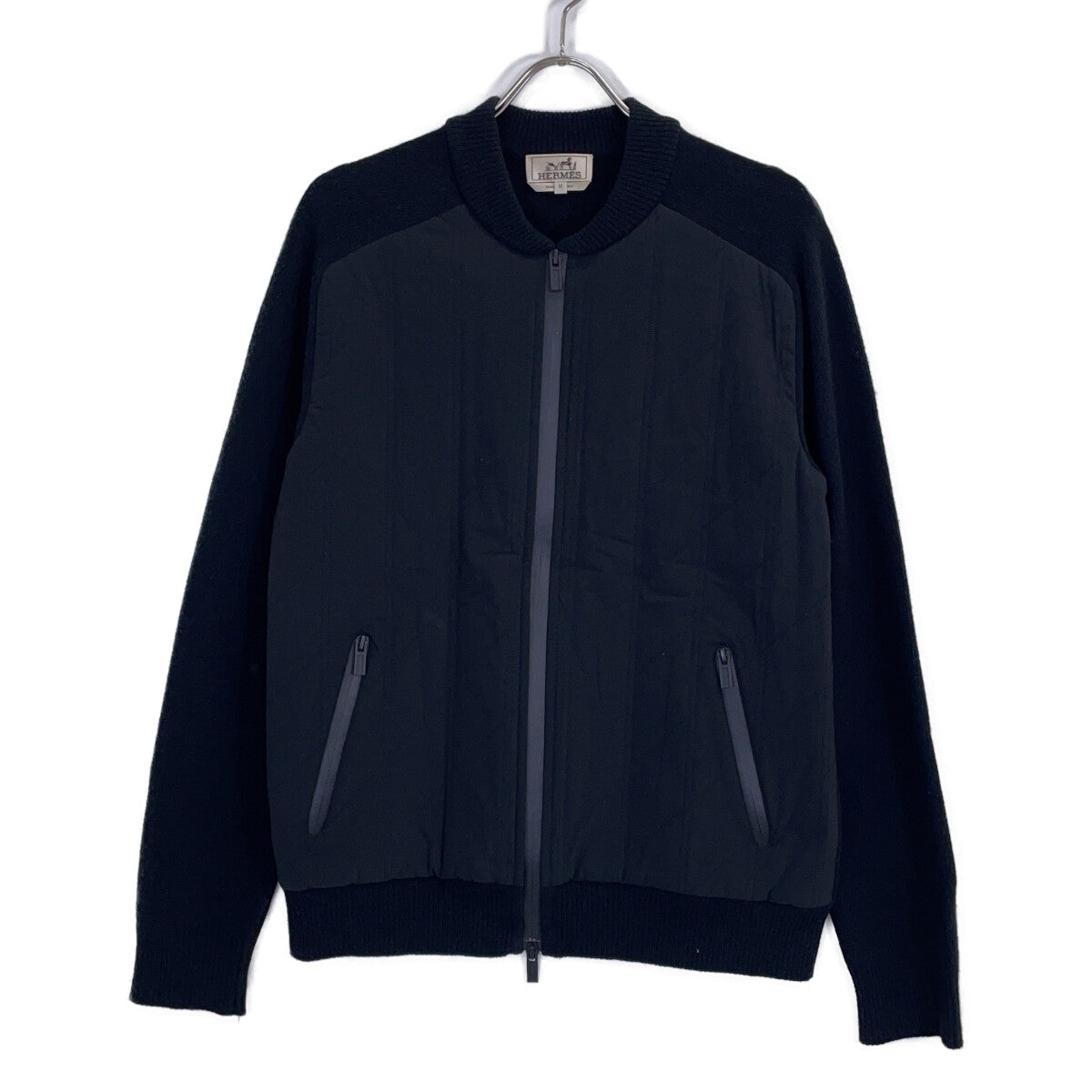 HERMES エルメス 【国内正規】ウールｘカシミヤ ナイロン切替 ジップアップ ジャケット ジャケット