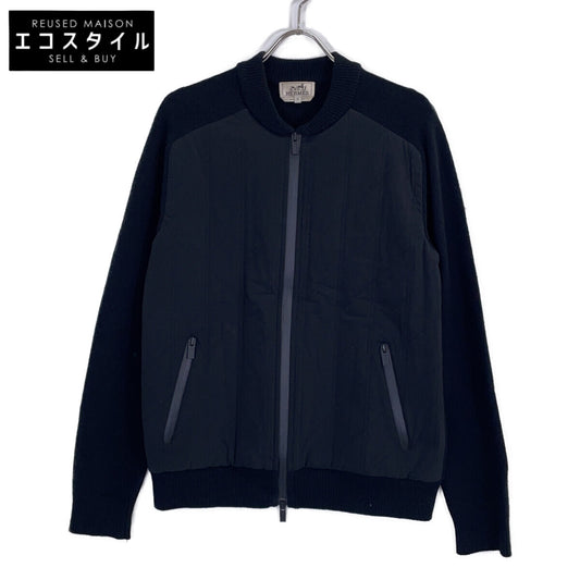 HERMES Hermès Official Domestic Product Wool x Cashmere Nylon-Panel Zip-Up Jacket Jacket