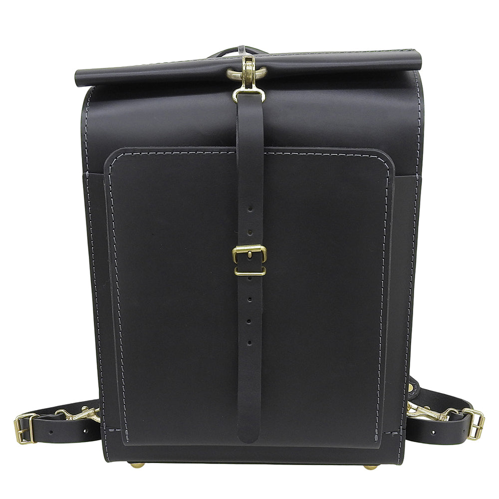 HERZ ヘルツ ソフトレザー 1本ベルトバレルリュック リュック デイパック メンズ ブラック R-26 リュック バックパック F