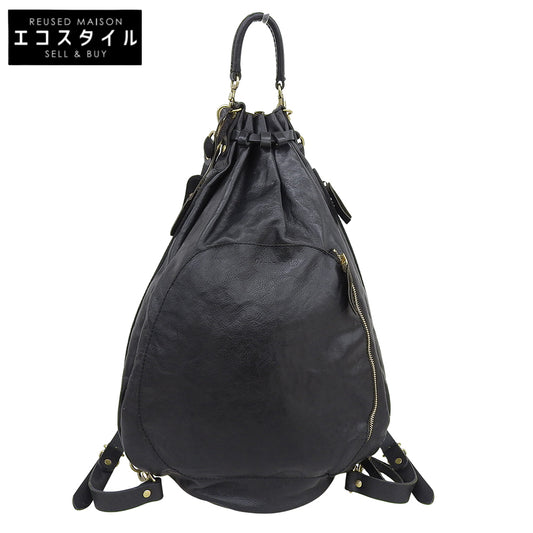 organ オルガン イタリアンレザー バルーンリュック M リュック デイパック メンズ ブラック G-1 リュック バックパック M