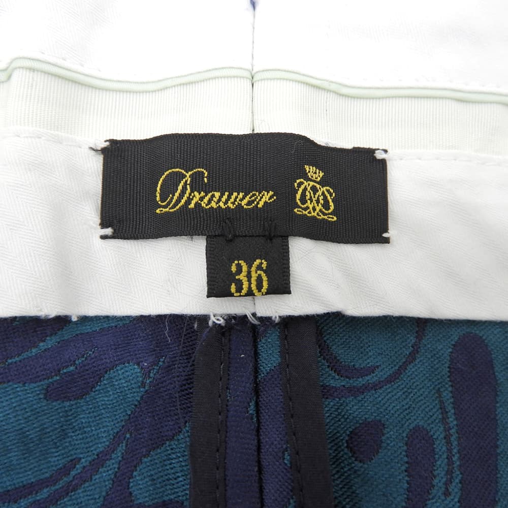 DRAWER Drawer 迷彩提花长裤 下装 女式 海军蓝×绿色 36 下装 36