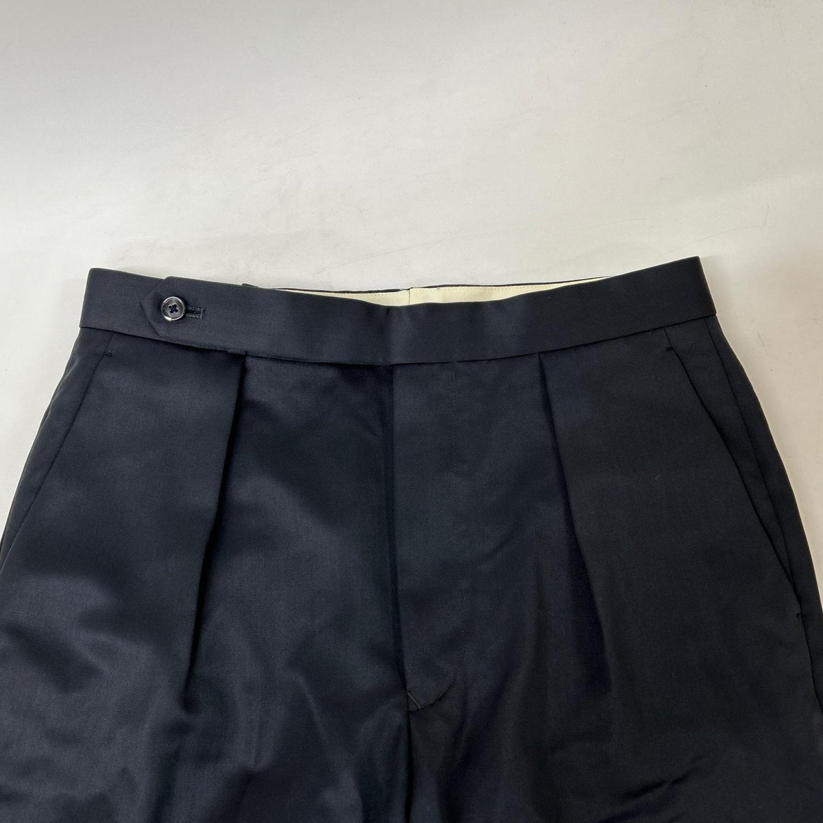 DRAWER ドゥロワー ブラック ウール モヘヤ サテン タックパンツ ボトムス