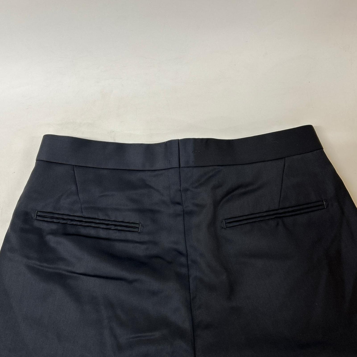 DRAWER ドゥロワー ブラック ウール モヘヤ サテン タックパンツ ボトムス