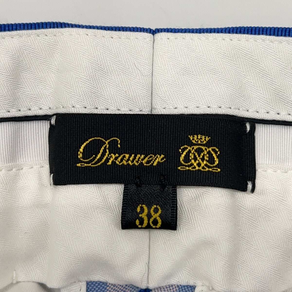 DRAWER ドゥロワー 蓝色 格纹 基础款长裤 下装 36
