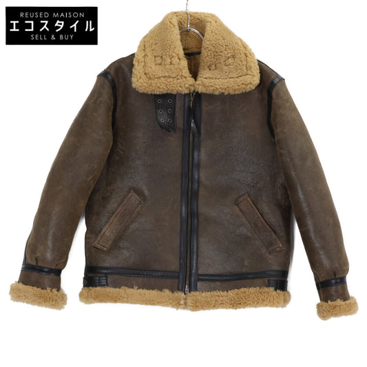 STARKE HAUT スタークハウツ ﾌﾞﾗｳﾝ ﾚｻﾞｰ ﾑｰﾄﾝ B3ｼﾞｬｹｯﾄ ジャケット L