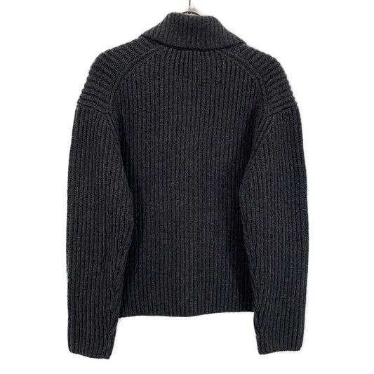 25AW 01-5403725 ｸﾞﾚｰ ｳｰﾙ×ｶｼﾐﾔ 畦編みﾎﾞﾀﾝﾆｯﾄｶｰﾃﾞｨｶﾞﾝ トップス P レディース