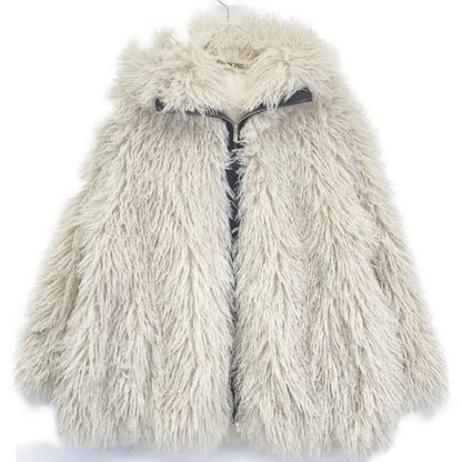 25AW 31252215105 WHITE Drawstring Fake Fur Hooded Hoodie Jacket F Women's