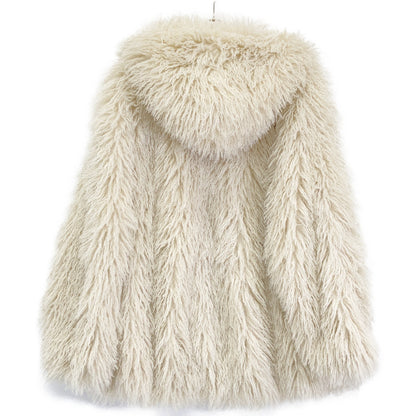 PRANK PROJECT プランクプロジェクト 25AW 31252215105 ホワイト ドローストリング Fake Fur Hooded Hoodie ジャケット