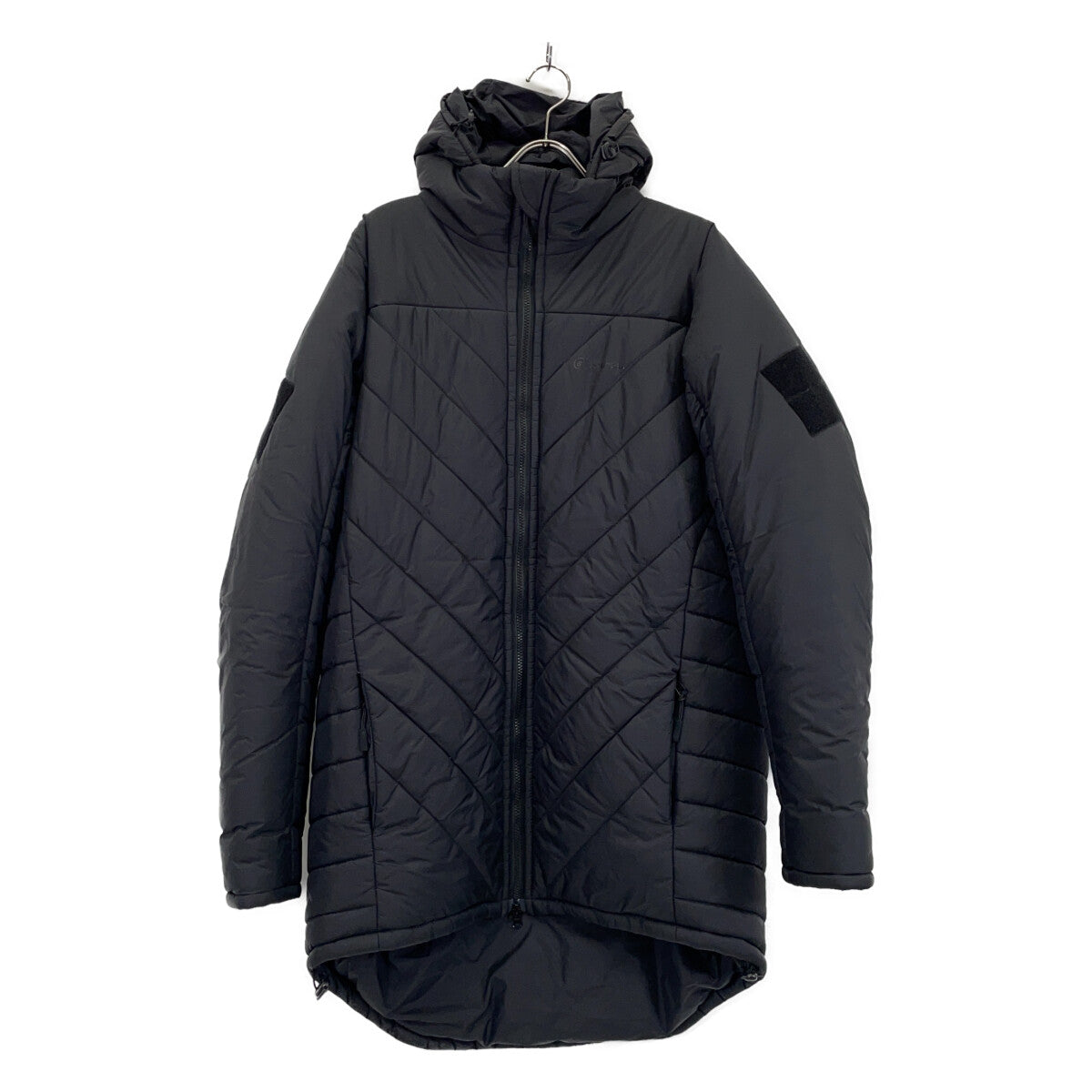 SJ12 Black Nylon Padded Long Jacket M Men's