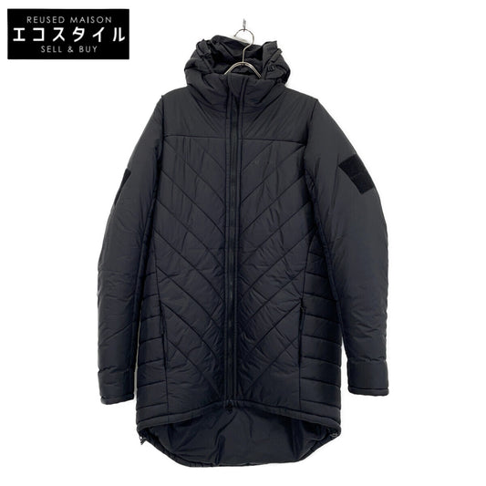SJ12 Black Nylon Padded Long Jacket M Men's