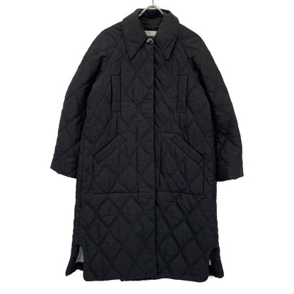 GANNI GANNI 24AW 6747 黑色 Quilt Raglan Midi Coat/绗缝插肩中长款大衣