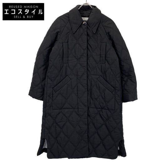GANNI ガニー 24AW 6747 ブラック Quilt Raglan Midi Coat/キルティングラグランミディコート コート