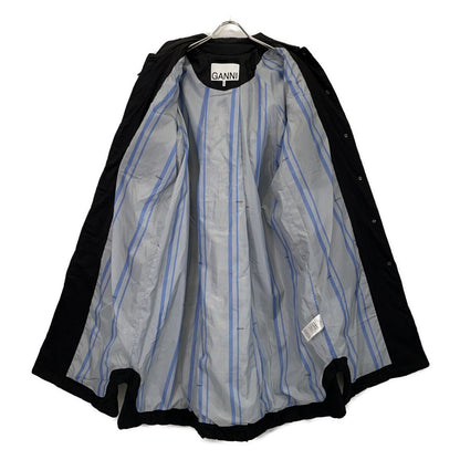 GANNI GANNI 24AW 6747 黑色 Quilt Raglan Midi Coat/绗缝插肩中长款大衣