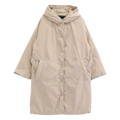 25254960426 BEIGE REVERSIBLE MEDIUM PADDING HOODED DOWN COAT Women's Coat Size 46