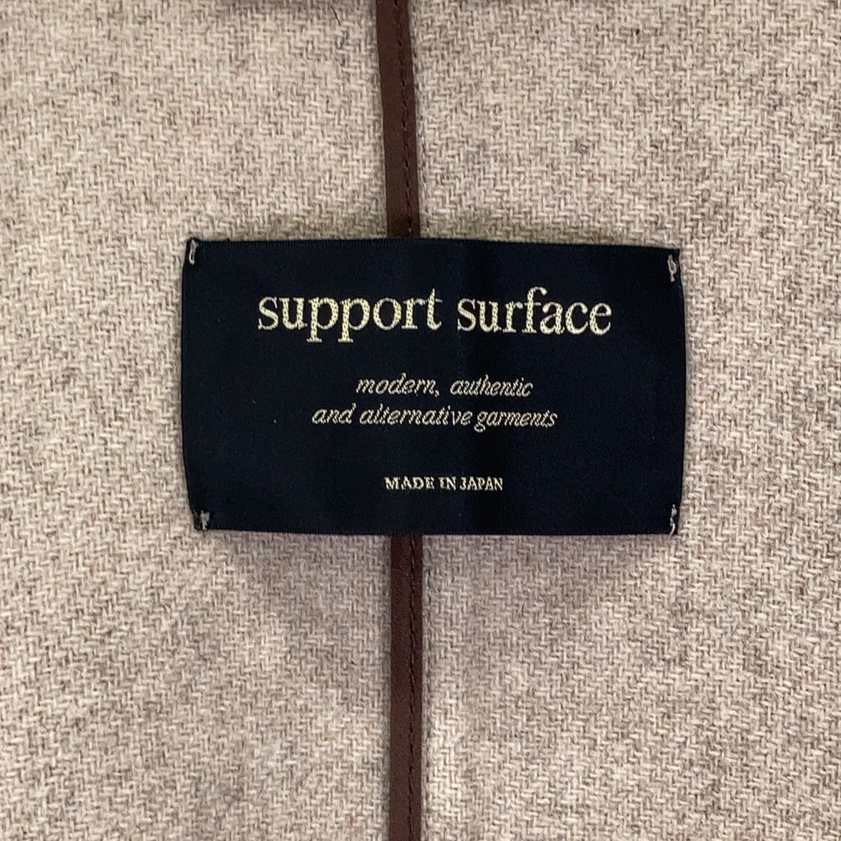 support surface beige fly-front double-face A-line wool poncho coat coat