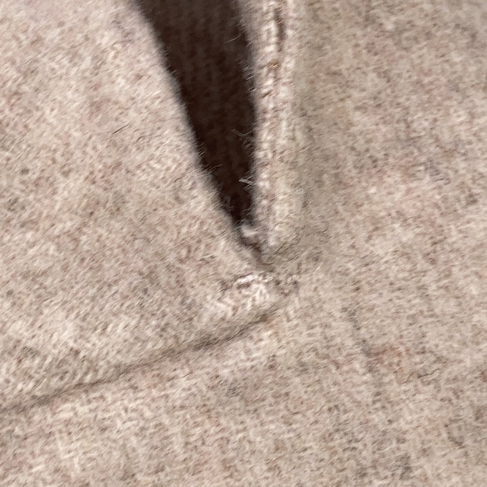 Beige Fly-Front Double-Faced A-Line Wool Poncho Coat for Women