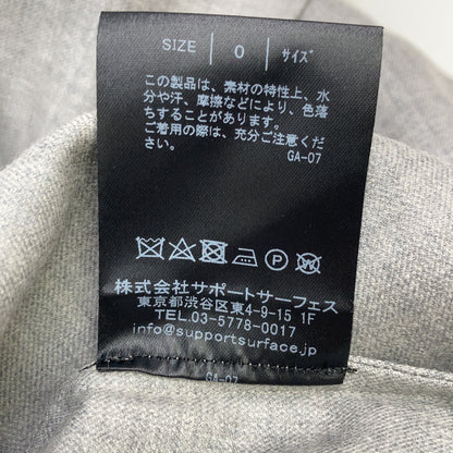 灰色荷叶边设计长袖衬衫 上衣 0 女士