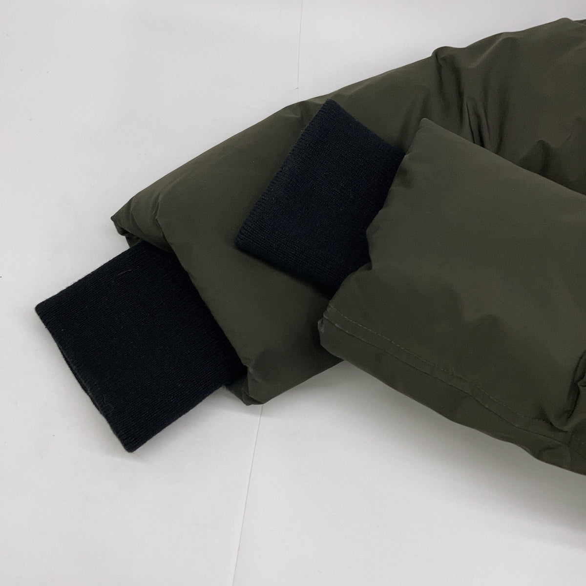 Mackage ADALI khaki leather piping fleece pockets raccoon-fur hooded down coat coat