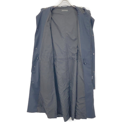 EMPORIO ARMANI Z1L810 Z1099 Navy Lambswool Hooded Zip Long Coat