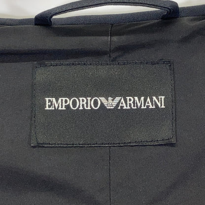 EMPORIO ARMANI Z1L810 Z1099 Navy Lambswool Hooded Zip Long Coat