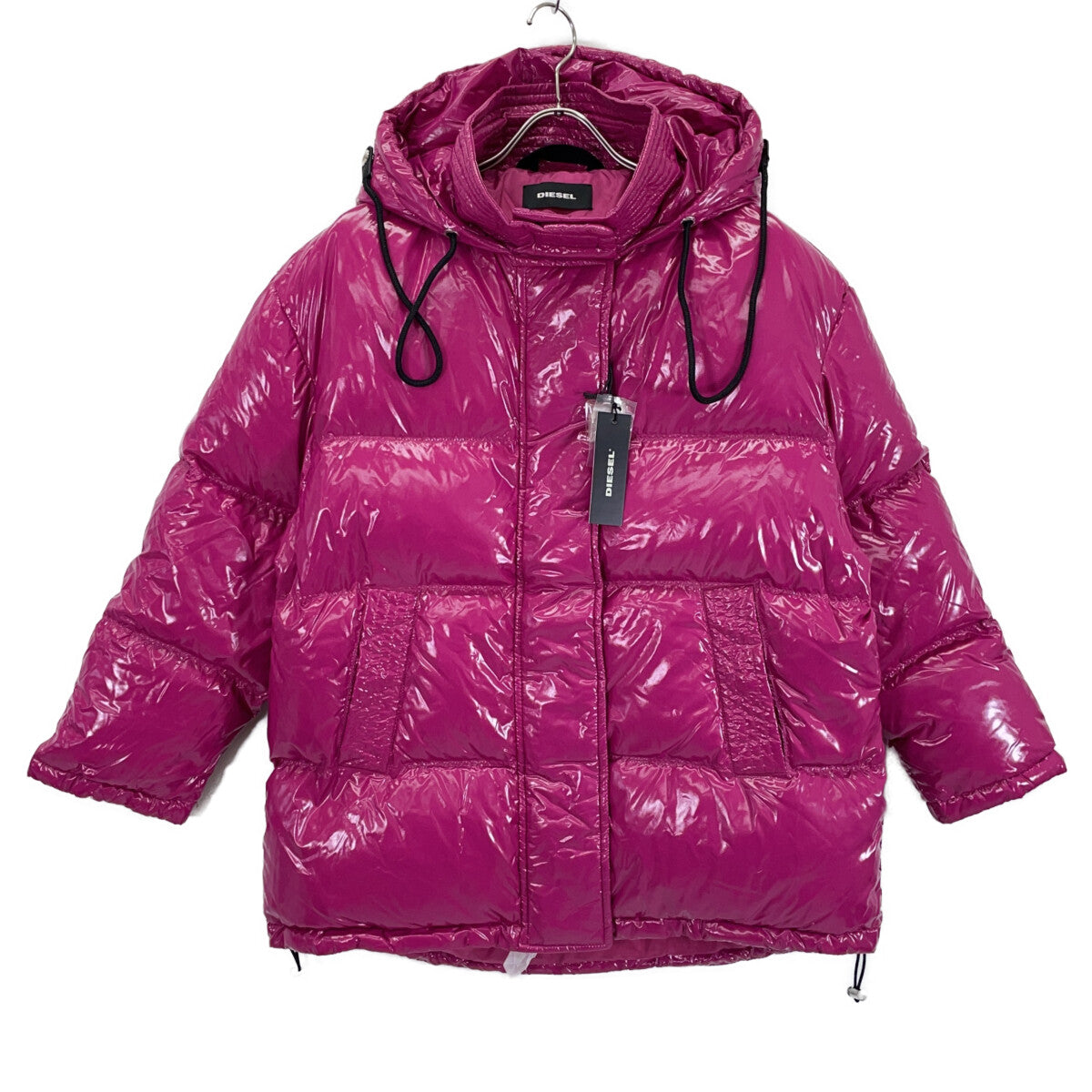 00SXC1 PINK NYLON HOODED DOWN JACKET XXS Ladies