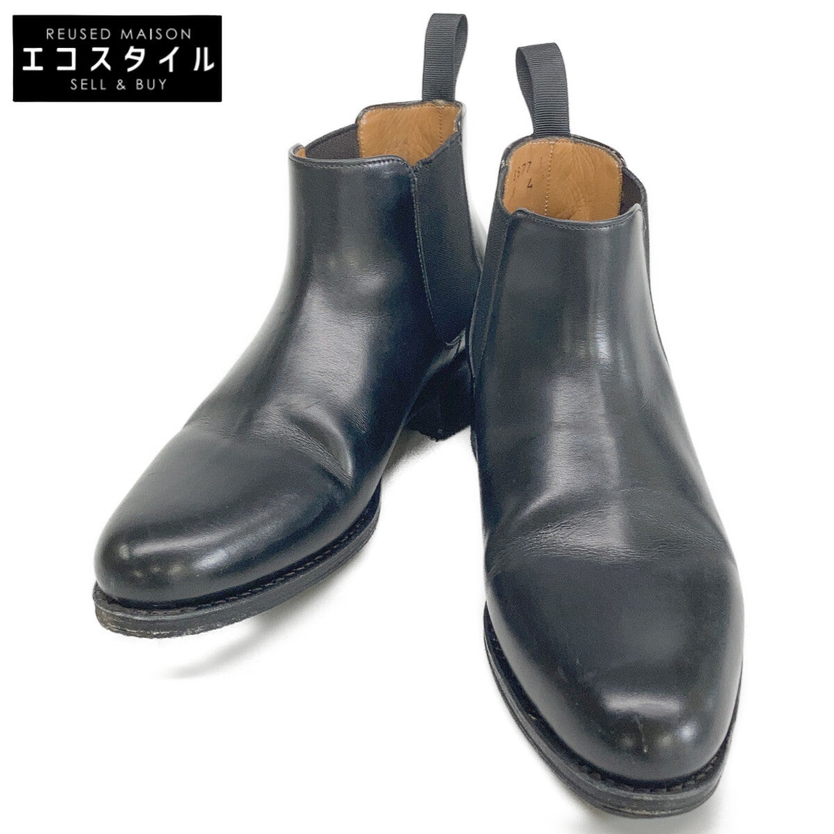98677 1428Last Calf Leather Side Gore Boots Shoes 4 Women's