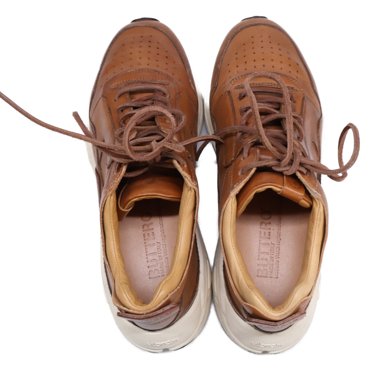 BUTTERO B8020 VINCI Vibram Sole Leather Low-Cut Sneakers/Shoes