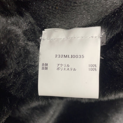 232MLI0035 Black Front Zip Fur Liner Vest Slim Fit Vest 36 Men's